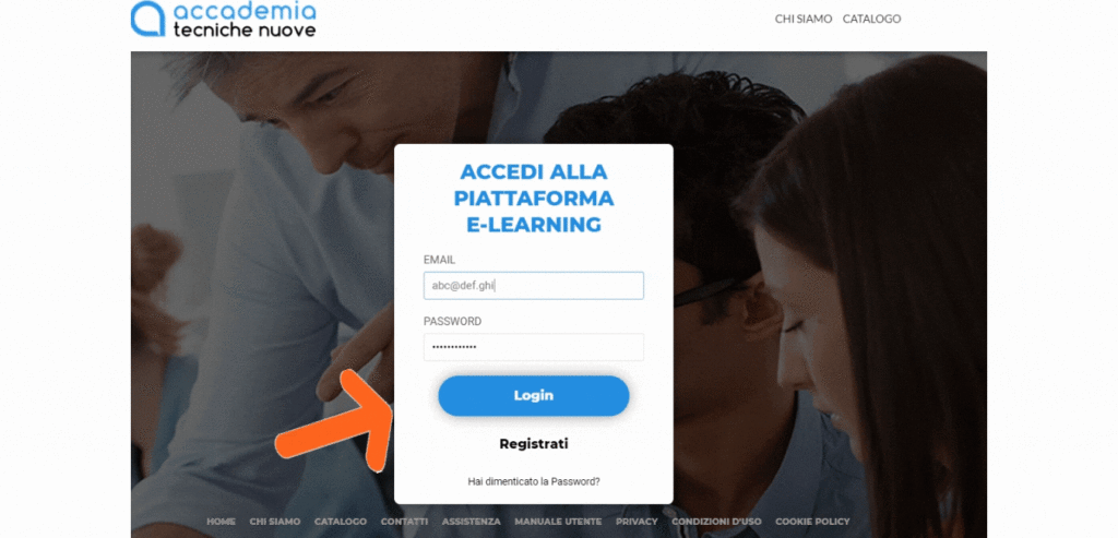 Accesso alla piattaforma e-learning